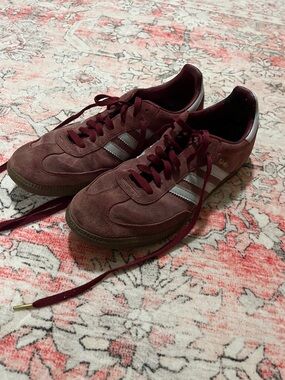 adidas Samba Suede Sneakers in brick red with White Stripes